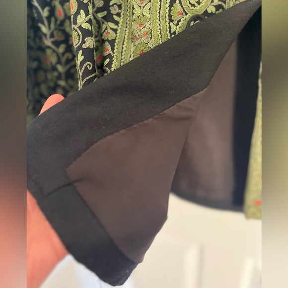 Kashmir Embroidered Paisley All-Over Wool Jacket, Size XL ✨ - Picture 10 of 12
